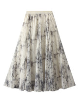 Ink Wash Gauze Printed Skirt