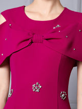 Fuchsia Crystal Mother Of The Bride Dress