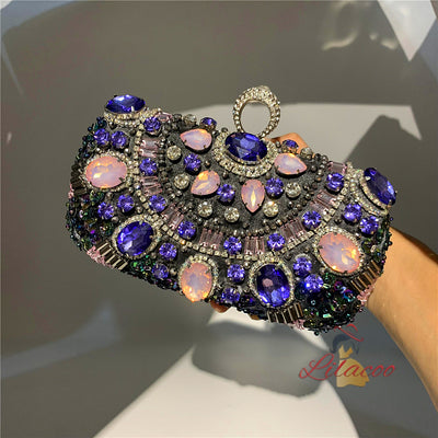 Handmade Rhinestone Dinner Clutch Bag