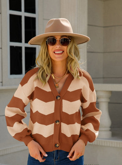 V-neck Knitted Short Cardigan Jacket