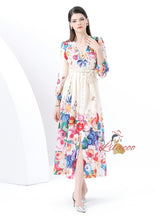 Palace Retro Lantern Sleeve Button Split Printed