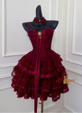 Retro Sling Lace Cake Fluffy Dress