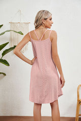 Solid Color Round Neck Loose Dress