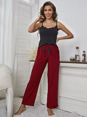 Thin Sling Plaid Home Suit