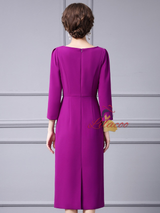 Purple Beading Mother Of The Bride Dress