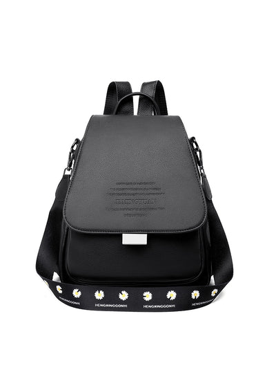 Folding Soft Leather Backpack
