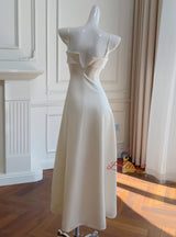 Ivory Straps 3D Flower Prom Dress