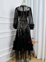 Mesh Heavy Industry Perspective Dress