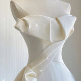 Ivory Satin Tulle Wedding Dress