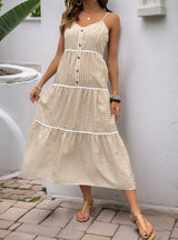Casual Spliced Striped Strap Dress