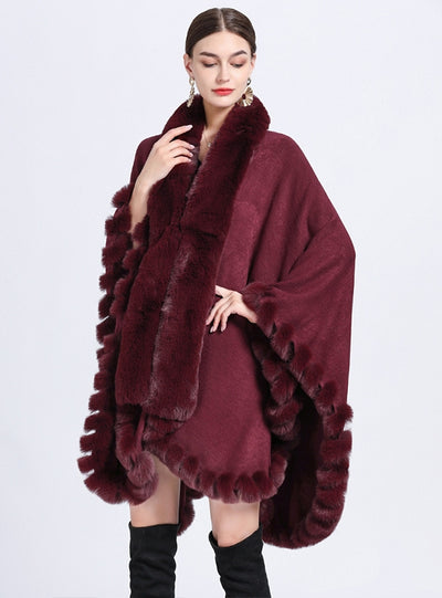 Irregular Large Size Knitted Loose Shawl Cloak