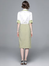 Heavy Industry Embroidered Shirt Skirt Suit