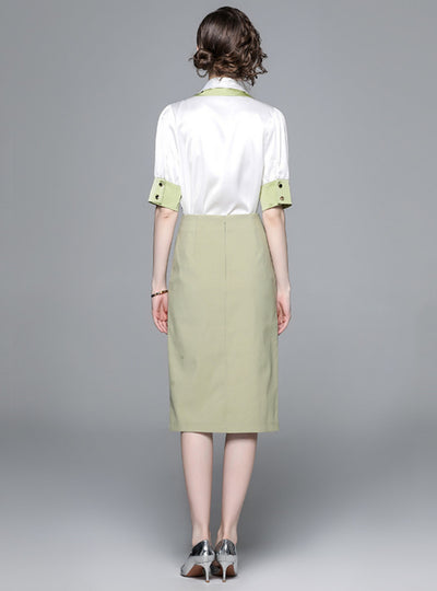 Heavy Industry Embroidered Shirt Skirt Suit
