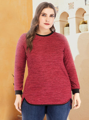 Loose Top Stitching Casual Long Sleeve T-shirt