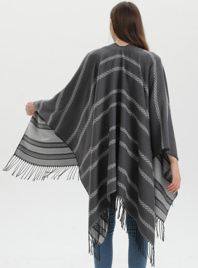 Fringed Shawl Thickened Dual-purpose Scarf Cloak