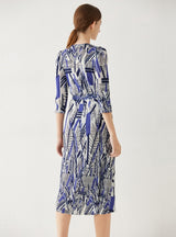 Printed Pleated Casual Long Dress