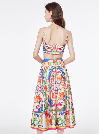 Sexy Suspender Top+Skirt Two-piece Suit