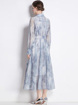 Retro Shirt Collar Slim Dress