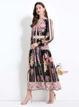 Palace Style Printed Long Dress