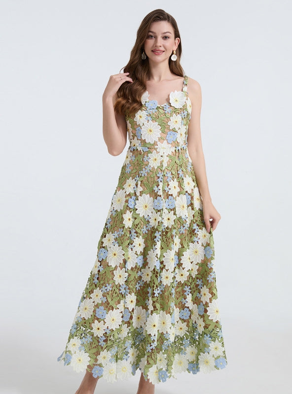 Sexy Lace Stitching Suspender Dress