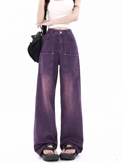 Vintage Purple Wide-leg Pants Jeans