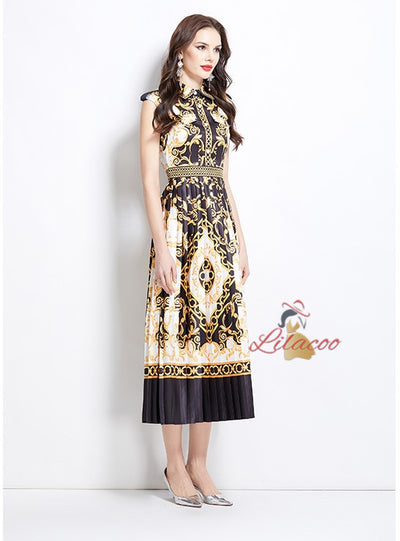 Palace Retro Print Long Dress