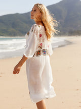 Laced Beach Lace Stitching Bikini Cover Up