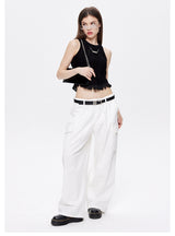 Color Mmatching Striped Tassel Sleeveless Vest