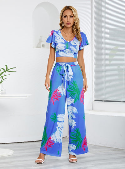Casual Wide-leg Trousers Two-piece Suit