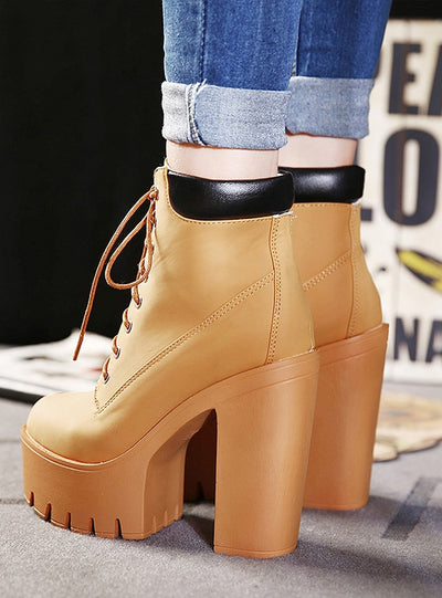 Thick-heeled Waterproof Platform Martin Boots