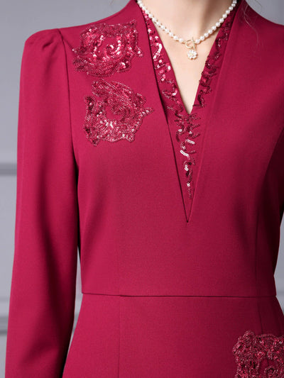 Black Beading Sequins Mother Of The Bride Dress