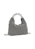 Silver Bead Chain Diamond-encrusted Diagonal Bag