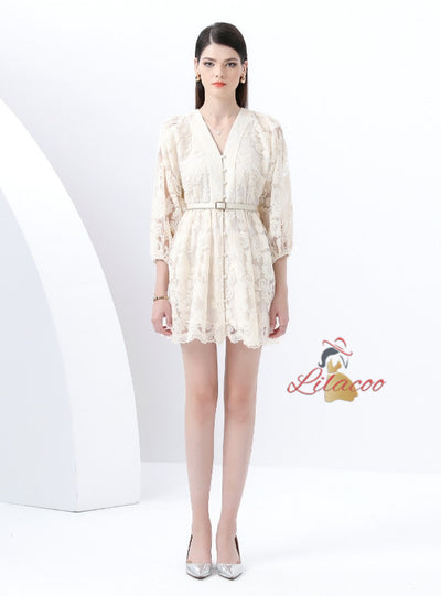 Palace V-neck Slim Mini Dress