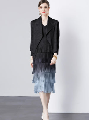 Two-piece Tassel Coat Dress