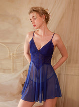Sexy Gauze Lace Pajamas Suspender Dress