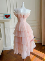 Pink Tiers Gauze Cake Dress