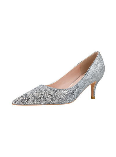 Pointed Gradient Sequined Shoes