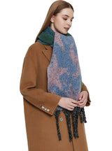 Thick Thick Fringed Five-pointed Star Color Matching Scarf