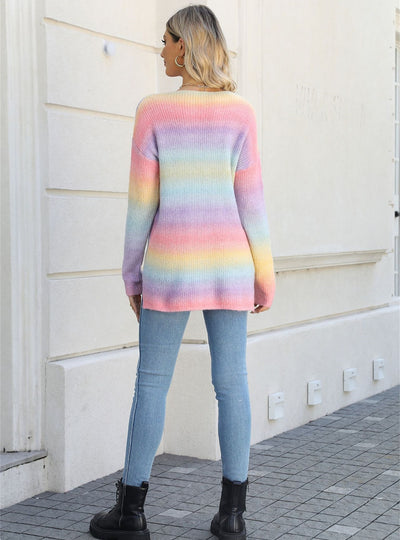 Tie-dyed Pullover Irregular Gradient Sweater
