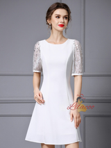 White Beading Sequins Mother of the Bride Dress