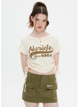 Retro Strap Short Short Sleeve T-shirt