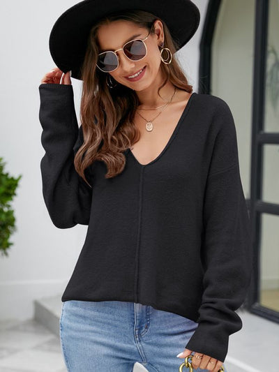 Loose-fitting Bat Sleeve Sweater