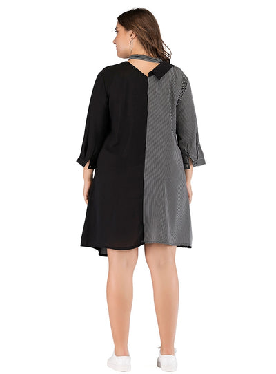 Plus Size Spliced Irregular Dress