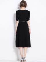 Slim-fit Short-sleeved Stitching Dress