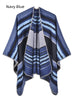 Retro Travel Cloak Jacquard Warm Split Scarf