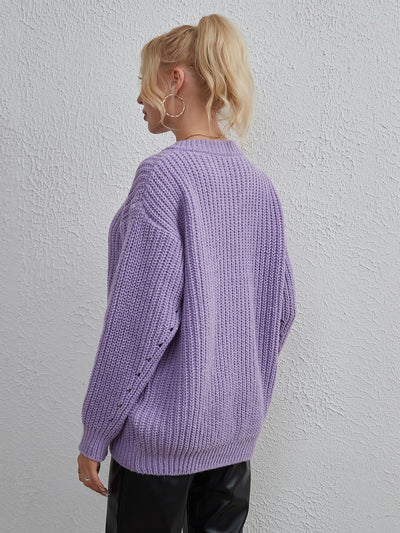 Sexy Loose Fashion Casual V-neck Sweater