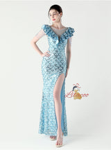 Mermaid Sequins Beading Prom Dress