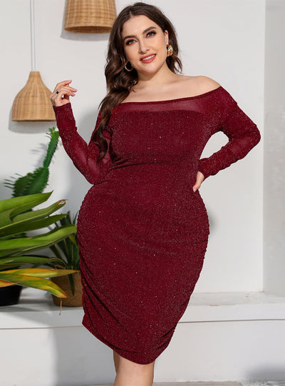 Round Neck Long Sleeve Dress