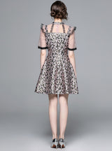 Three-dimensional Slim Waist Jacquard Dress