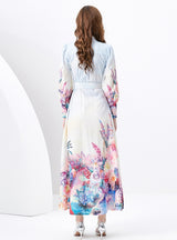 Slim-fit Printed Long Sleeve Dress